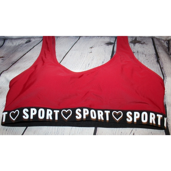 NEW ♡ Sport Tape Logo Padded Sports Bra - Picture 4 of 13